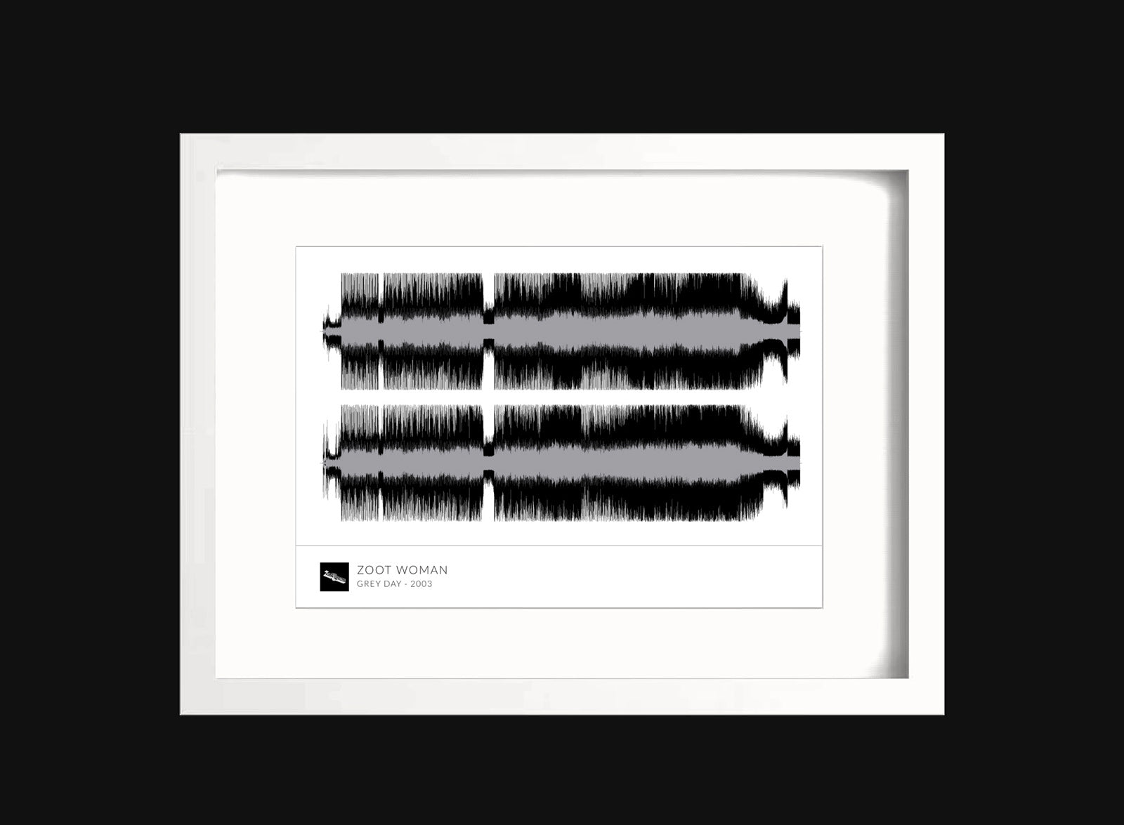 'Grey Day' Framed Waveform Artwork