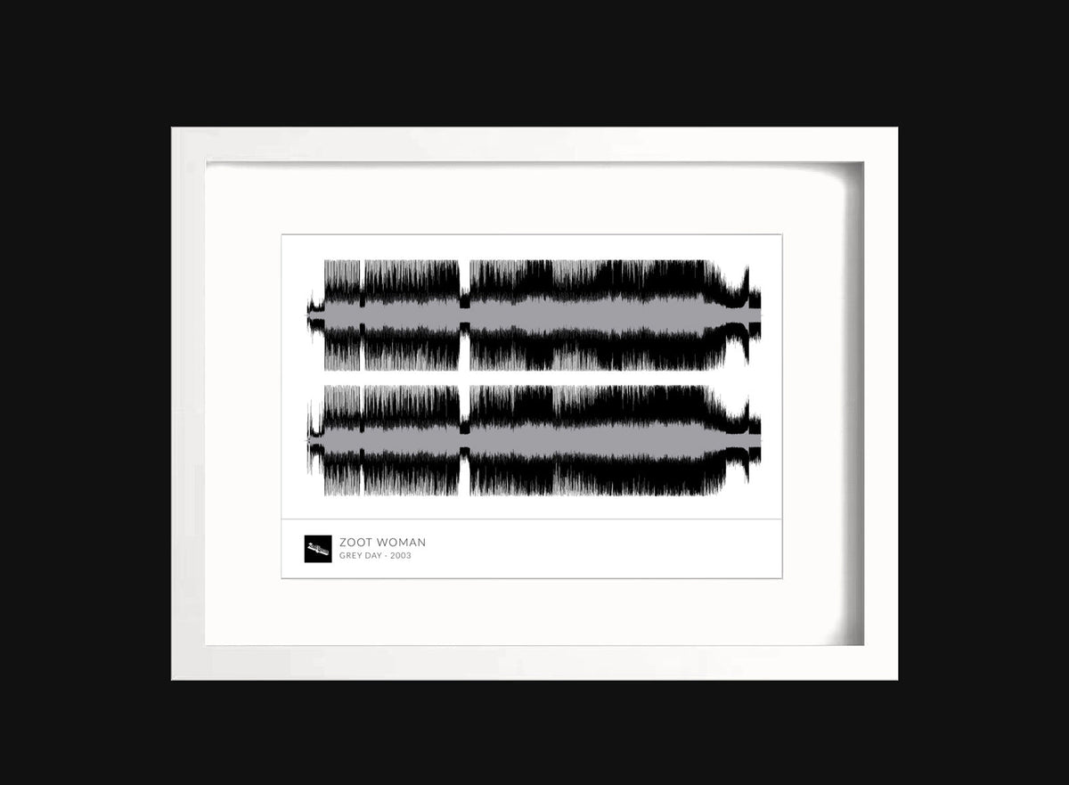 'Grey Day' Framed Waveform Artwork